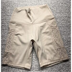 Aerie‎ Bike Shorts Womens Small Pink Mesh Pockets High Waist Athleisure Gym